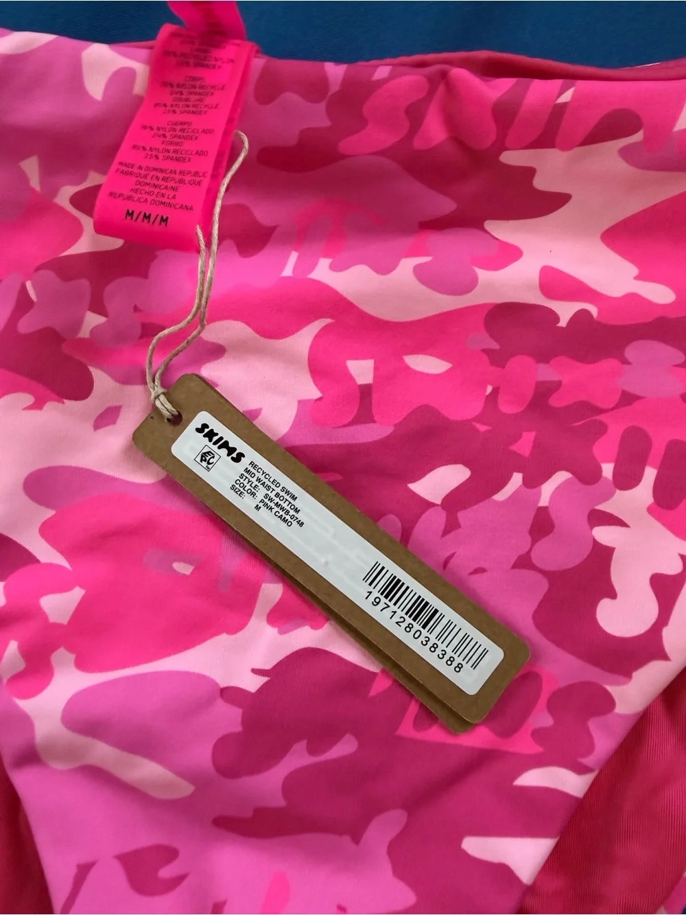 SKIMS Pink Camo High-Waist Bikini Bottom